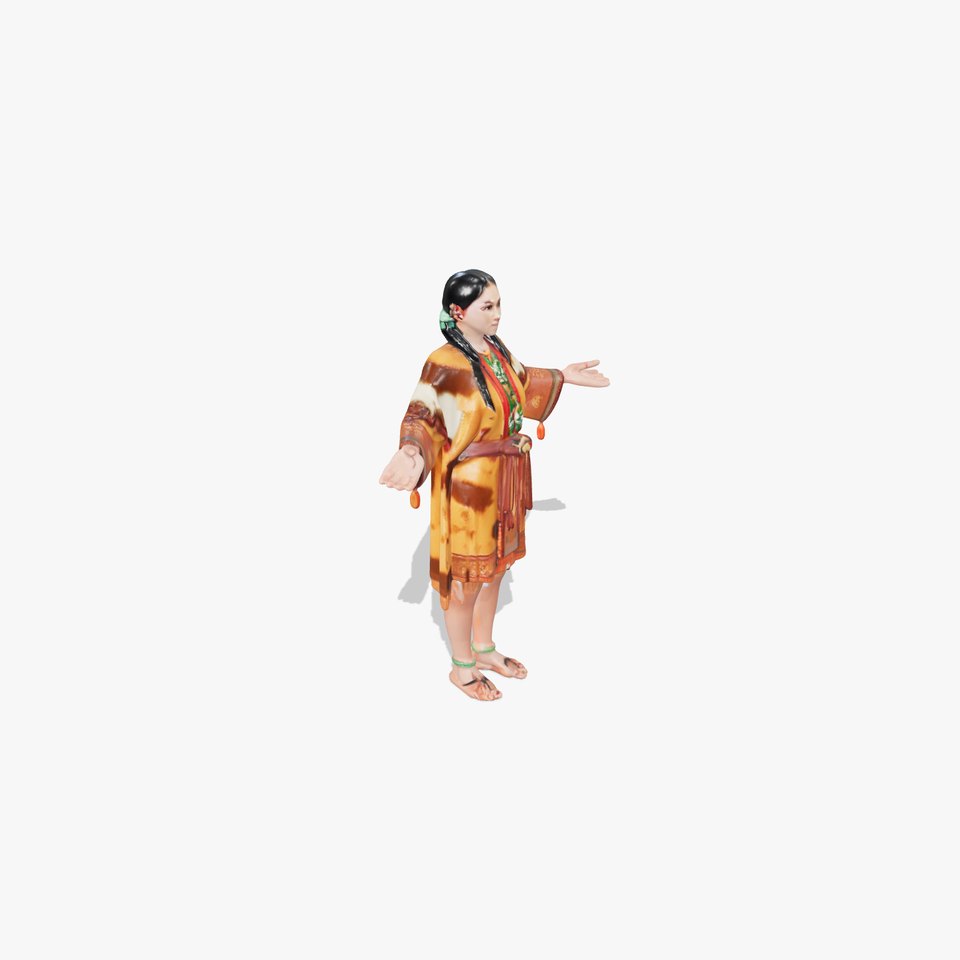 Native American Woman Character Rigged and Animated